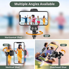 Eicaus Adjustable 67'' Cell Phone Tripod with Remote Control - Versatile Selfie Stick Tripod for Live Streaming, Vlogging, and More - Compatible with iPhone, Android, GoPro, Cameras Black