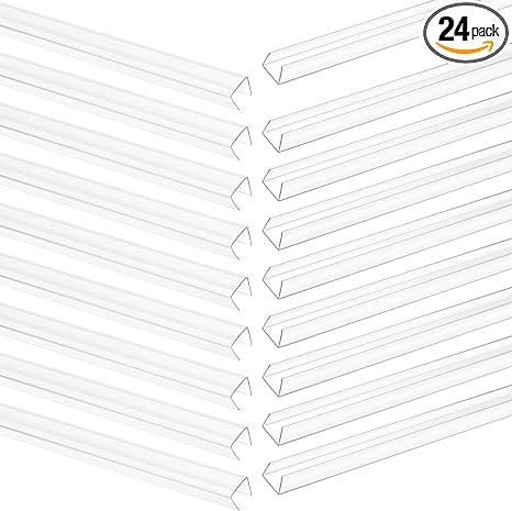 24 Pcs 39 3/8" x 9/16" x 9/16" Channel PVC Light Mounting Track Clear Led Neon Flex Mounting Holder Rope Light Track Decorative Plastic Channel Mount for LED Strip Light Wall Outdoor Patio 3.3ft Long