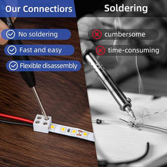 20 PCS 2-Pin 8mm Solderless LED Strip Connectors, Reliable and Easy-to-Install, Solidly Connected LED Light Connectors