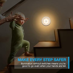 Motion Sensor Lights (Warm White) Closet Light, Wall Light, Stick Anywhere with No Tools, LED Night Lights, Perfect for Staircase, Hallway, Bathroom, Bedroom, Kitchen, Cabinet, Battery Operated Lights