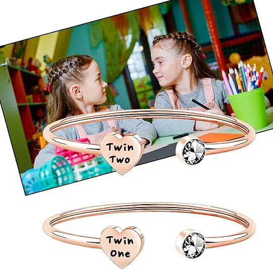 Gzrlyf Twin Cuff Bracelets Twin One Twin Two Jewelry Twin Gifts for Twins