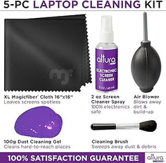 Laptop Cleaning Kit (5 pc) - Keyboard Cleaning Kit - Includes Laptop Screen Cleaner, Air Blower, Brush, Keyboard Gel, and Microfiber Cloth - PS4 Cleaner - Keyboard Cleaner & Computer Cleaner by Altura