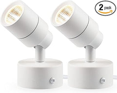 SUNVIE 2 Pack LED Up Lights for Indoor Use Uplight, Warm White Floor Spotlight Lamp, 120V Spot Lights for Uplighting Accent Lighting, 5.9 FT Cord with Foot Switch