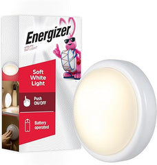 Energizer Tap Light, Battery Operated, Soft White, Push On/Off Wireless, Portable and Convenient, Perfect for Under Cabinets, Closet, Attic, Nightstand,Nursery, Bathroom, Hallway, 36521, 1 Pack