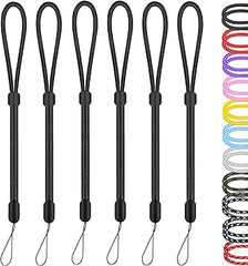 Hand Wrist Strap Lanyard, 6 Pack 9.5inch Adjustable Nylon Wristlet Straps Keychain String for Cell Phone Case Holder, AirPods Pro 2 2022, Camera, Key, GoPro, USB Drive, Ski Glove(Black)