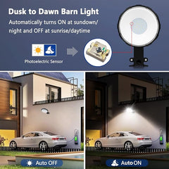 LED Barn Light, Dusk to Dawn Outdoor Lighting with 100W 10000LM 5000K Daylight, IP65 Waterproof Outdoor Security Flood Lights for Garage Yard Street Warehouse Use