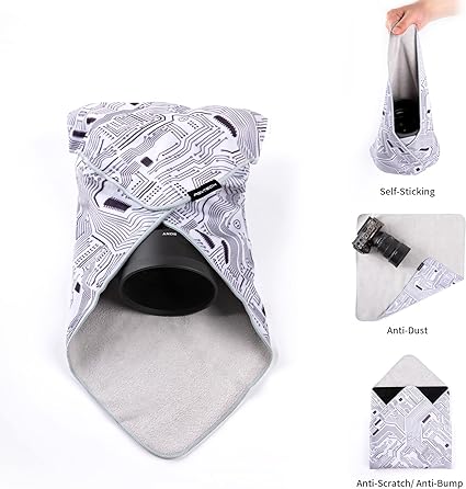 PGYTECH Protective Wrap, Anti-scratch Lens Camera Wrap, Lens protector, Magic Self-Adhesive Cloth Protective Camera Wrapper for DSLR/Camera Lens/Phone/Accessories