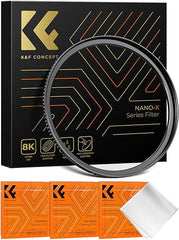 K&F Concept 62mm to 82mm Step-Up Lens Filter Adapter Ring CNC Machined Brass Filter Adapter Rings, for 62mm Lens Install 82mm Filter