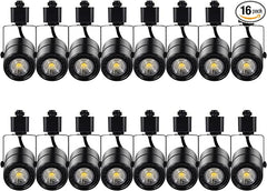 MOCAOIRE Track Lighting Heads, 10W 3000K Warm White Dimmable Bright LED Track Lighting Fixtures for Accent Retail Kitchen Artwork,120V Linear Track Light H Type-CRI90+ 24° White - 16 Pack (Black)