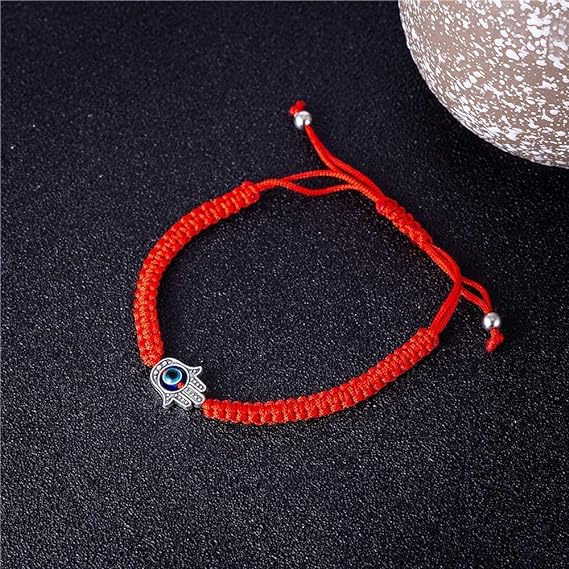 MagiDeal Red String Kabbalah Evil Eye Charm Bracelets for Protection and Luck Adjustable Hand-Woven Red Cord Thread Friendship Bracelet Amulet Jewelry (red eye)