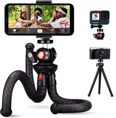 Lammcou Phone Flexible Tripod Actioncam Lightweight Vlogging Bendable Travel Octopus Gorilla Portable Mini Tripods DSLR Hero 12 11 10 trípode for Vlogging Video Recording