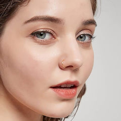 Small Gold Nose Ring Hoop for Women, Tiny Thin 14k Gold Filled Nose Piercing Hoop Jewelry 7mm 22G Visit the LUCKYJEWUS Store