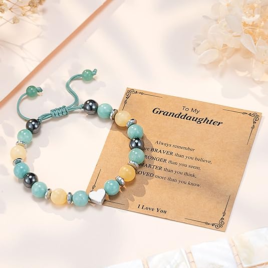 UPROMI To My Daughter/Granddaughter/Niece Bracelet, Birthday Back to School Graduation Christmas Gifts for Girls