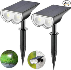 Linkind StarRay Solar Spot Lights Outdoor, 16 LEDs IP67 Waterproof Dusk-to-Dawn Landscape Spotlights, 6500K Daylight Wall Lights for Garden Yard Driveway Walkway, 2 Pack