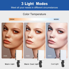 OLRPT Selfie Light, Phone Light with Front & Back Clip, 60 LED Portable Light with 3 Light Modes, 5000mAh Rechargeable Video Light for Phone, iPhone, IPad, Laptop, TikTok, Makeup, Live Stream, Vlog