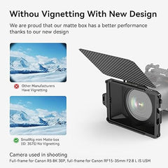 SmallRig Mini Matte Box Lite, DSLR Matte Box with Carbon Fiber Top Flag, for 67mm/72mm/77mm/82mm/95mm Lenses, for 4x5.65 Filter/Circular Filter - 3575