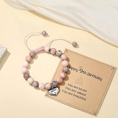 MIXJOY Happy Birthday Gifts for 5-25 Year Old Girls, Birthday Braided Beads Bracelet Gifts for Age 5 to 25 Daughter Granddaughter Niece