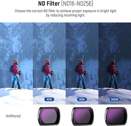NEEWER Magnetic ND & CPL Filter Kit Compatible with DJI OSMO Pocket 3, 4 Pack ND16 ND64 ND256 CPL Polarizing and Neutral Density Filters, Multi Coated HD Optical Glass/Ultra Slim Aluminum Frame