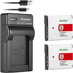 Kastar Battery X2 + Slim USB Charger for Sony NP-BG1 NP-FG1 Battery Sony Cybershot DSC-HX5V, DSC-HX9V, DSC-W30, DSC-W35, DSC-W50, DSC-W55, DSC-W70, DSC-W80, DSC-W290, DSC-H10, H20, H50, H55, H70, H90