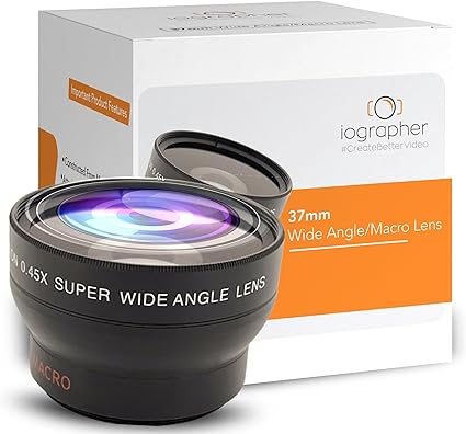 iOgrapher Wide Angle Lens and Camera Lens Clip Bundle - Phone Accessories for Camera Lenses, Includes 37mm Wide Angle/Macro Lens with Lens Camera Clip, Camera Accessories for Smartphone and Tablets