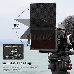 NEEWER Mini Matte Box with a 4"x5.65" Filter Tray, Carbon Fiber Flag, 4 Circular Lens Ring Adapters (67/72/77/82mm), Compatible with SmallRig Compatible with K&F Compatible with TIFFEN Filter, PG002