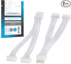 Litcessory Splitter for Philips Hue Lightstrip Plus (2 Pack, White - Micro 6-PIN V4)