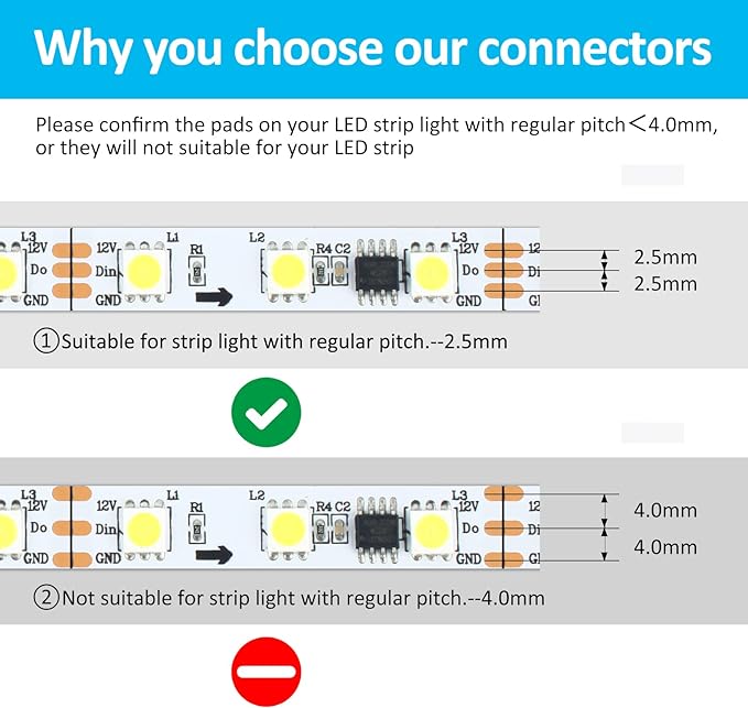 RGBZONE 10Pcs 𝟯𝗣𝗶𝗻 𝟭𝟬𝗺𝗺 𝗟𝗘𝗗 𝗦𝘁𝗿𝗶𝗽 𝗖𝗼𝗻𝗻𝗲𝗰𝘁𝗼𝗿𝘀 and 32.8ft 3Pin LED Extension Cable Wire Strip to Wire for 10mm Wide Waterproof or Non-Waterproof WS2811 WS2812B LED Strip Light