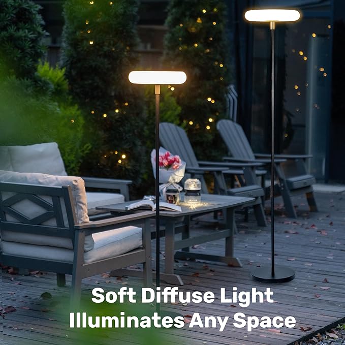 Nocturne Outdoor 100% Solar Powered Floor Lamp | Ultra Bright Diffuse Light | Fully Weatherproof | for Patios, Decks, Outdoor Spaces | Owl (Light Only)