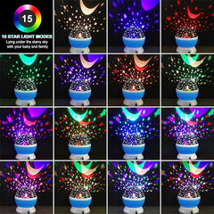 Votozi Night Light for Kids, Kids Night Light, Star Night Light, Moon and Star Projector 360 Degree Rotation - 4 LED Bulbs 9 Light Color Changing with USB Cable, Unique Gift for Men Women Children