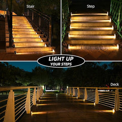 NIORSUN Solar Outdoor Step Lights Warm White Triangle IP67 Waterproof Auto on Off Decoration Deck Lights for Patio Yard, Driveway, Porch, Front Door, Sidewalk, 6 Pack