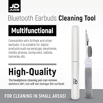 2 Pack - Airpods Cleaning Kit Earbud Cleaning Kit - Phone Cleaning Kit in-Ear Headphones Cleaning Pen Tool, Portable 3-in-1 Laptop Cleaning Kit Electronic Cleaner with a Sponge, Metal Pen Tip