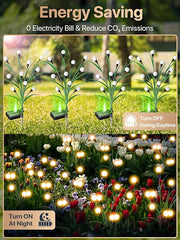 ONTROAD Solar Garden Lights, New Upgraded Leaf Design 20 LED Solar Firefly Lights, Solar Garden Lights Outdoor Waterproof, Firefly Lights Solar Outdoor Decorations for Patio Yard, Warm White (2 Pack)