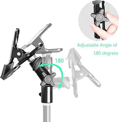 SLOW DOLPHIN Photo Studio Heavy Duty Metal Clamp Holder with 5/8 Light Stand and Umbrella Reflector Holder