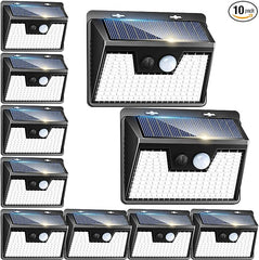 Solar Lights for Outside [10 Pack/140LED], Peasur Motion Sensor Outdoor Lights Ultra-Bright, Solar Security Lights 3 Working Modes, Solar Lights Outdoor Waterproof for Outside Garden Yard Fence(500LM)