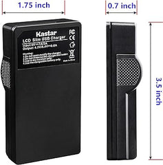 Kastar Battery (X2) & LCD Slim USB Charger for Sony NP-BG1 NPBG1 NP-FG1 NPFG1 and Cyber-Shot DSC-W120 W150 W220 DSC-H3 H7 H9 H10 H20 H50 H55 H70 DSC-HX5V DSC-HX7V DSC-HX9V DSC-HX10V DSC-HX30V