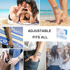 Mens Bracelet set Handmade Adjustable Size Easy to Wear Waterproof Bracelets Suitable for Surfer Suitable for Men as Gift (B) Visit the GZXYA Store