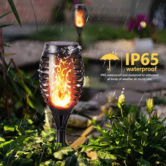 Toodour Solar Torch Flame Lights, 6 Pack Solar Christmas Lights Outdoor with Flickering Flame, Waterproof Solar Pathway Lights Landscape Decoration Lighting for Garden, Lawn, Yard, Xmas Decorations