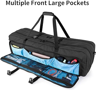 samdew Telescope Case, Double-layer Telescope Bag for Astronomical Telescope Storage, 40.8" Padded Telescope Carry Case Compatible with Celestron Telescope, Bonus Accessories Bag & Shoulder Strap