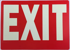 Exit Sign Glow-in-The-Dark Exit Sign, 12 by 8 Inches, Photoluminescent By natraco (2 Pack)