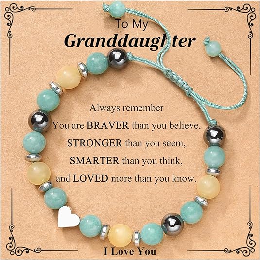 UPROMI To My Daughter/Granddaughter/Niece Bracelet, Birthday Back to School Graduation Christmas Gifts for Girls