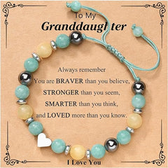 UPROMI To My Daughter/Granddaughter/Niece Bracelet, Birthday Back to School Graduation Christmas Gifts for Girls