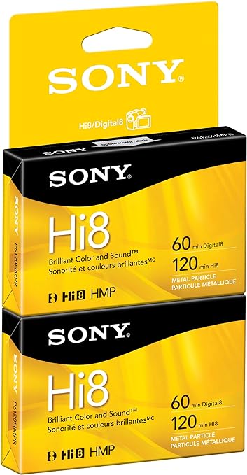 Sony P6120HMPR/2C 2-Pack 120-Minute Hi8 Tape with Hangtab