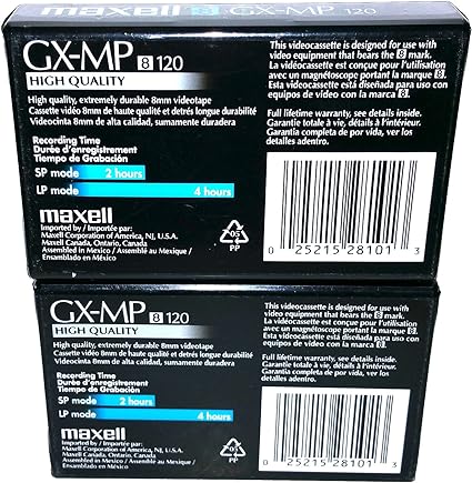 Maxell P6-120 GX-MP High Quality Camcorder Tapes, 2 Pack