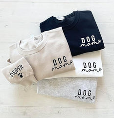 Up2ournecksinfabric Custom Dog Mom Sweatshirt - Women's Paw Sweatshirt - Mom Sweater - Customized Sweatshirt - Cute Dog Paw Pullover - Sweatshirt For Dog Mom - Christmas Sweatshirt - Christmas Gift