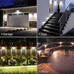 CLAONER Solar Lights Outdoor [𝟔 𝐏𝐚𝐜𝐤/126 LED], Wireless Motion Sensor Lights, IP65 Waterproof Security Lights 3 Modes, 270° Lighting Angle, Ultra-Bright Wall Lights for Deck Patio Fence Garage