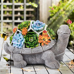 LESES Garden Statues, Turtle Garden Decor Clearance Solar Statue with 7 LED Lights Outdoor Ornament for Outside, Turtle Garden Figurines Cute Decorations for Patio Yard Lawn Gifts