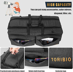 TORIBIO Telescope Case Bag, 30" Padded Storage Bag and Telescope Carrying Case for Telescope, Telescope Travel Bag with Pockets & Buckled Straps to Easily Secure Optical Tube & Tripod