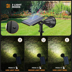 XTGTP Solar Spot Lights Outdoor, 21 LEDs Solar Outdoor Lights Auto On/Off with 3 Modes, IP67 Waterproof Solar Yard Spotlight Landscape Lighting Garden Wall Lights, 2-in-1 Solar Powered Lights, 2Pack