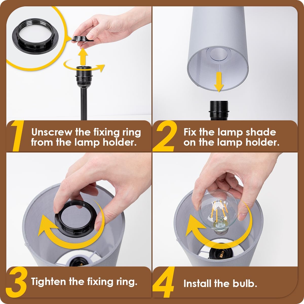 Lámpara de cabecera con puerto USB – Lámpara de mesa de control táctil para habitación, de madera de 3 vías, regulable, lámpara de mesita de noche con pantalla redonda de tela de lino para sala, habitación de niños, dormitorio universitario, oficina (bomb