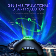 Northern Galaxy Light Aurora Projector with 33 Light Effects, Night Lights LED Star Projector for Bedroom Nebula Lamp, Remote Control, White Noises, Bluetooth Speaker for Parties